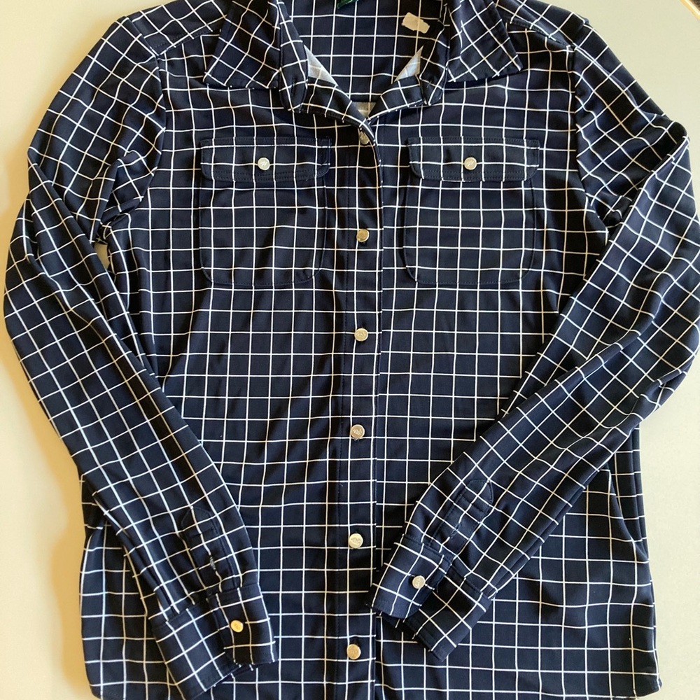Ralph Lauren Navy and White Grid Women’s Blouse